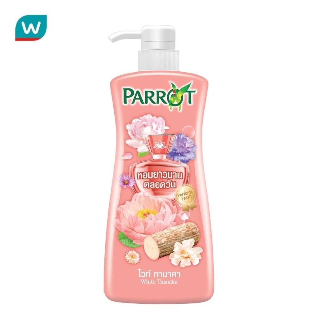 Parrot แพรอท ครีมอาบน้ำ ไวท์ ทานาคา 450 มล. หอมสดชื่น ผิวกระจ่างใส