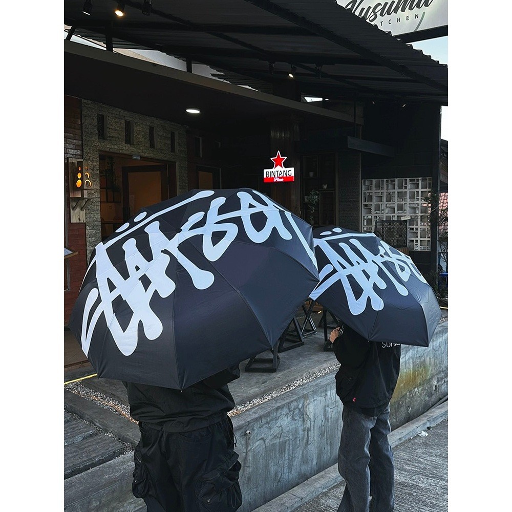 [ ส่งฟรี 558.-] พร้อมส่ง ร่ม STUSSY พับเก็บ แบบพกพา กันฝน กันแดด พร้อมที่เก็บร่ม ขนาดกางออก : 98cm