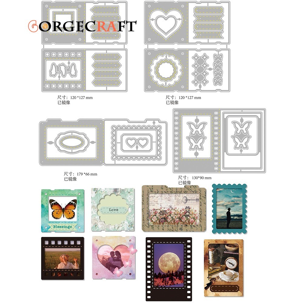 1เซ็ตเหล็กคาร์บอนตัดตายลายฉลุสําหรับdiy Scrapbookingอัลบั้มภาพตกแต่งลายนูนกระดาษการ์ดผสมรูปร่าง66 ~127x120 ~179x0.8มิลลิเมตร4ชิ้น/เซ็ต