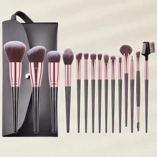 [พร้อมส่ง] แปรงแต่งหน้า brush set เซต15ชิ้น แปรงปัดแก้ม แปรงไฮไลท์ แปลงแต่งหน้า Make up brush fancy H22 (2สี)