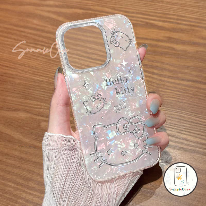 น่ารัก Kitty เคสไอโฟน สำหรับ เคส IPhone 13 15 16 11 12 14 Pro Max 8 16 15 7 Plus XS XR X Max SE 2020 เรียบง่าย เคส