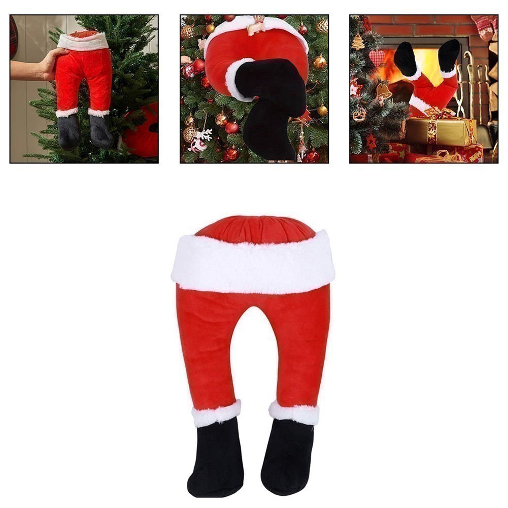 Delightful Santa Claus Legs Tree Decoration for Your For Home Entryway