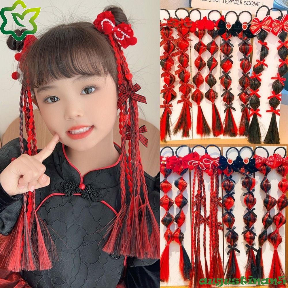 Augustinan วิกผมผมหางม้า Headbands, Kulomi KT Cat Bubble Braid หางม้า,เจ้าหญิงผมเครื่องประดับ Twist Headdress น่ารักสาวโบว์ผมวงของขวัญวันเกิด