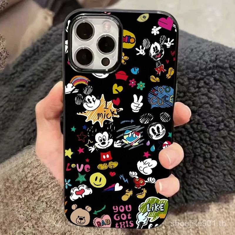 ลายการ์ตูนสไตล์มิกกี้ลายกราฟฟิตีเคสโทรศัพท์สำหรับแอปเปิ้ล14/13PROMAX 15 Jelly iphone12ซิลิโคน11เฉพาะ h2bn