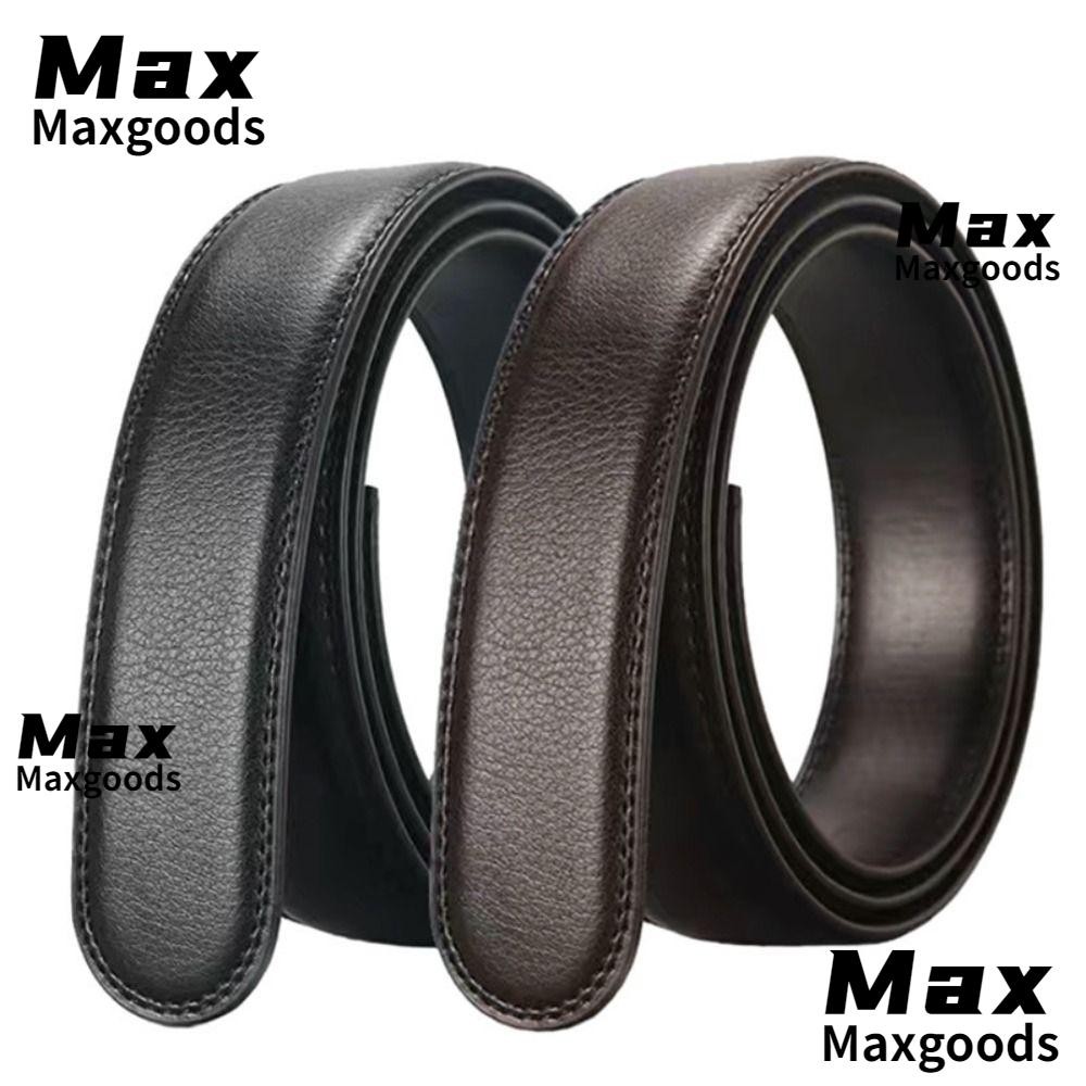 Maxg ไม่มีเข็มขัดหัวเข็มขัด, งานฝีมือ DIY เข็มขัดหนังขนาดบวก, ความกว้าง 3.5 ซม. เปลี่ยนวงหัวเข็มขัดอัตโนมัติ