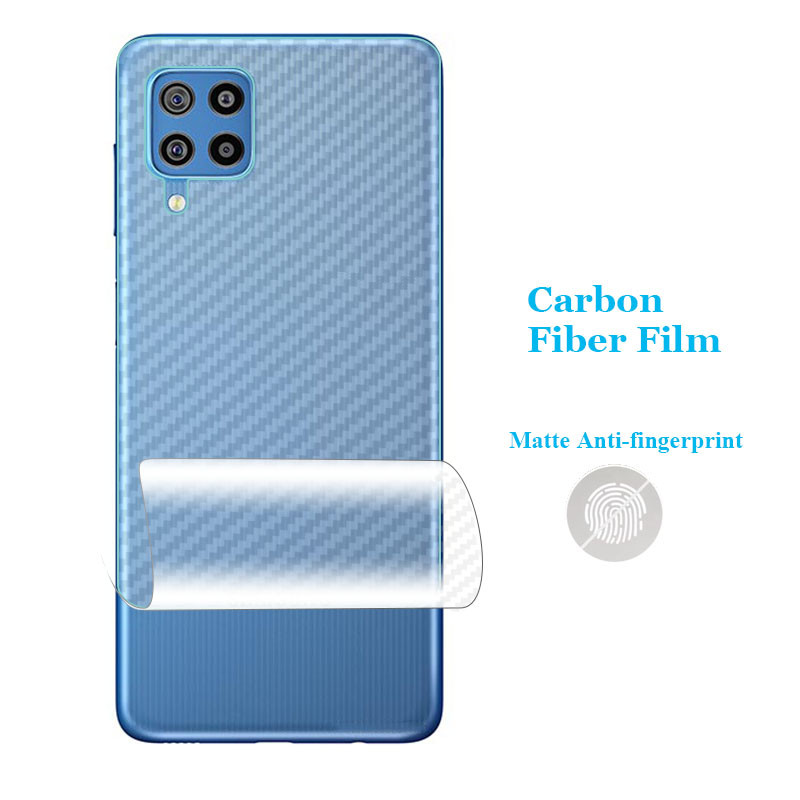 สําหรับ Samsung Galaxy F17 F13 F02s F12 F22 F42 F52 F62 F41 F23 5G 3D คาร์บอนไฟเบอร์ด้านหลังฟิล์ม St