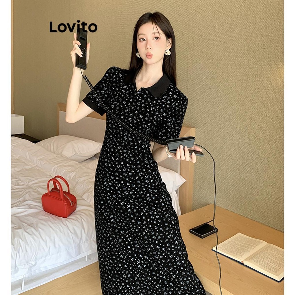 Lovito ชุดเดรสลำลอง ดิทซี่ ดอกไม้ สำหรับผู้หญิง LNM72007