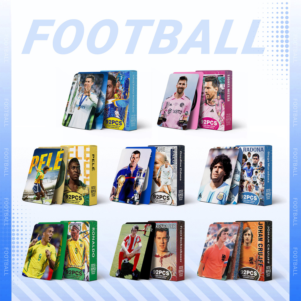 92pcs ฟุตบอลบาสเกตบอล star Irving Jordan การ์ด Lomo Kobe CR7 Cristiano Ronaldo Curry Durant สติกเกอร