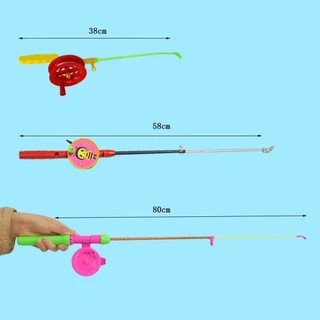 IFAYSHOW เด็กตกปลา Kites Rods,ยืดการ์ตูน Mini Kites Rods,Diverse สไตล์ 38 ซม./58 ซม./80 ซม. 50 เมตรสายเบ็ดตกปลาสําหรับของขวัญเด็ก