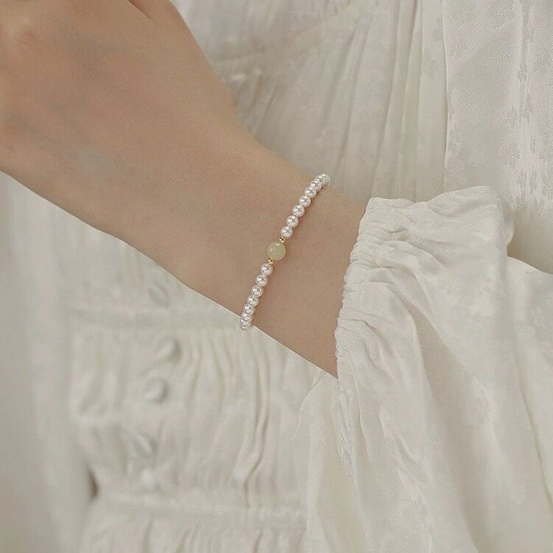 COD สร้อยข้อมือมุกแท้ Ultra Fine,สร้อยข้อมือระดับไฮเอนด์สำหรับผู้หญิง,ของขวัญวันเกิดสำหรับเพื่อน-Lune ราคา ถูกที่สุด ดีลบีเคเค แกลเลอรีภาพที่ 5