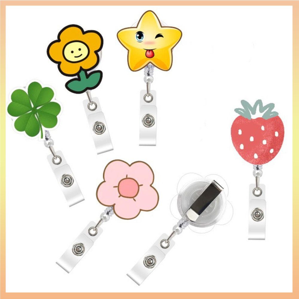 Retractable Badge Holder คลิปสําหรับพยาบาล ID Badge Reel พร้อมคลิปเข็มขัด Doctor ID Card Chain คลิปโรงเรียนสํานักงาน Telescopic Buckle