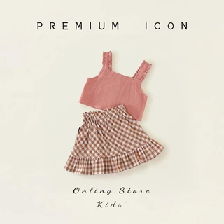 Hania Kids ชุดเซ็ตเสื้อ+กระโปรง สไตล์เกาหลี สำหรับเด็กผู้หญิง - K4125434