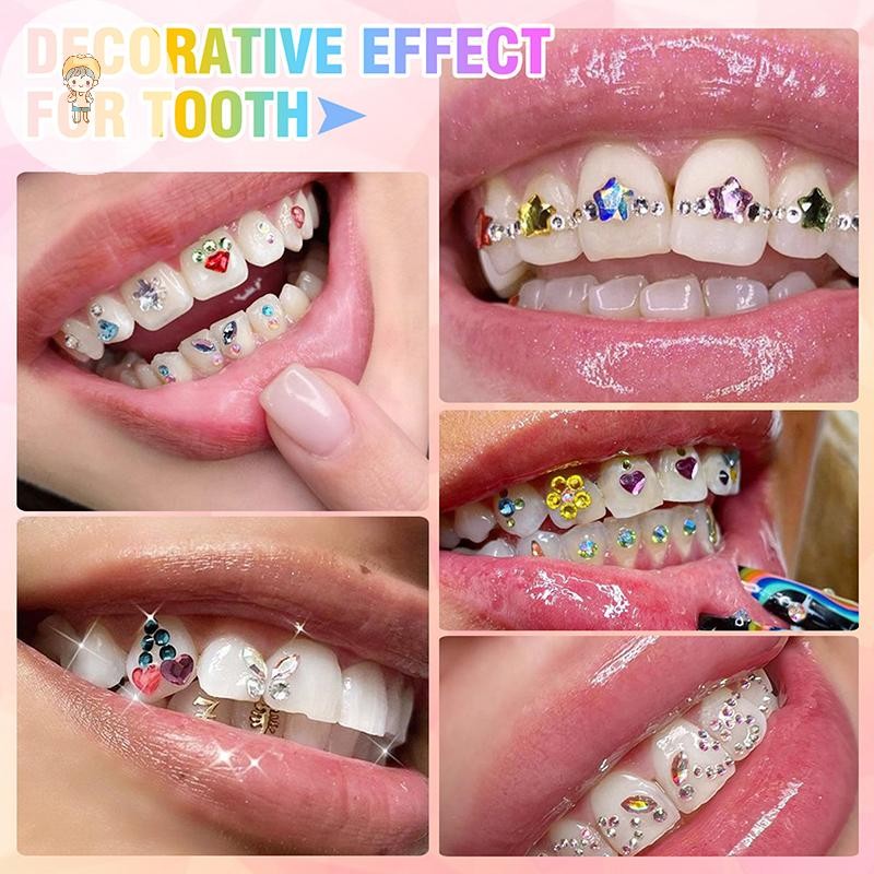ARS ใหม่ 1 ชุดฟันทันตกรรมอัญมณีประดับคริสตัล Diy เครื่องมือรูปทรงต่างๆสีฟันเครื่องประดับฟันปลอมเครื่องประดับตกแต่ง TH