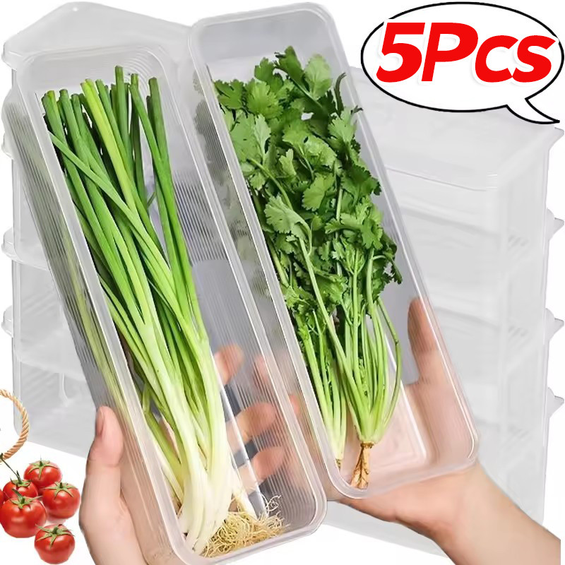 กล่องเก็บการเก็บรักษาก๋วยเตี๋ยวยาว 1/3/5 ชิ้น – สปาเก็ตตี้ความจุขนาดใหญ่พลาสติกสี่เหลี่ยมผืนผ้าปิดผนึกออแกไนเซอร์