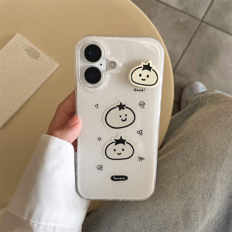 Huiwanju สายมินิมอลน่ารักมะเขือเทศโทรศัพท์มือถือสําหรับ iphone16promax มะเขือเทศสามมิติ apple 15 14 