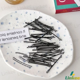 Linkee กิ๊บดำ 50 ชิ้น กิ๊บดำติดผม ทรงผมเรียบง่ายคลิปเล็ก วัสดุดีเยี่ยม hair clip