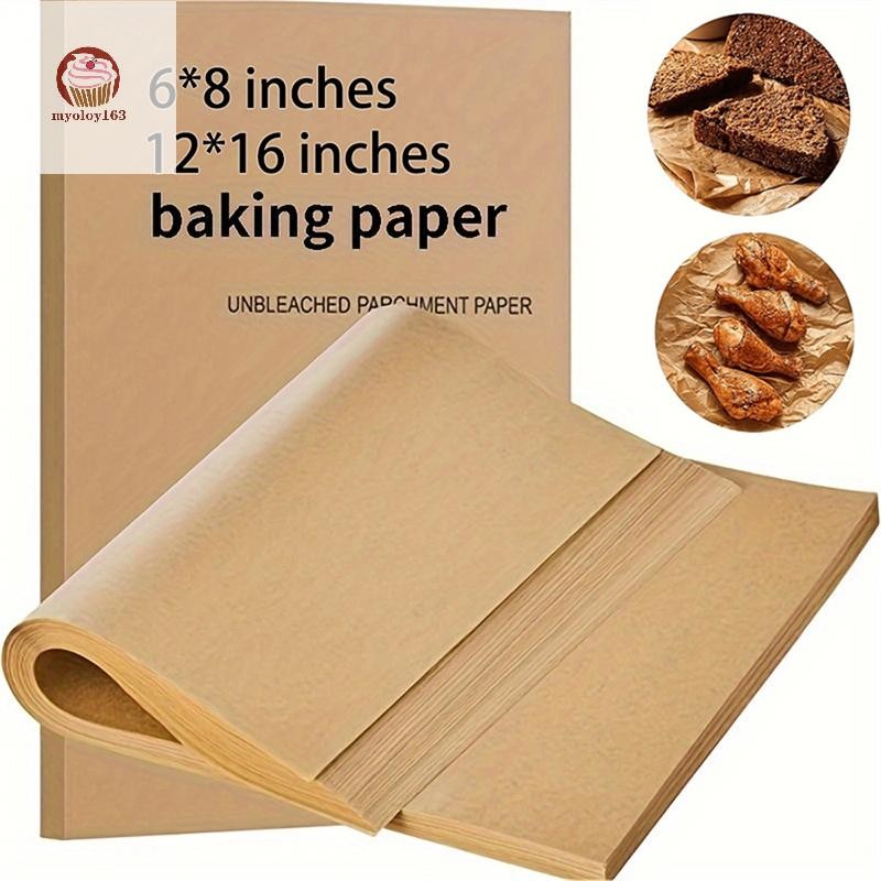 Myoloy 100แผ่น/ชุด กระดาษรองอบขนม bakingpaper รองอาหาร กระดาษรองอบ เบเกอรี่ และห่ออาหาร กระทะปิ้งย่าง ถาดอบขนม กระดาษไข