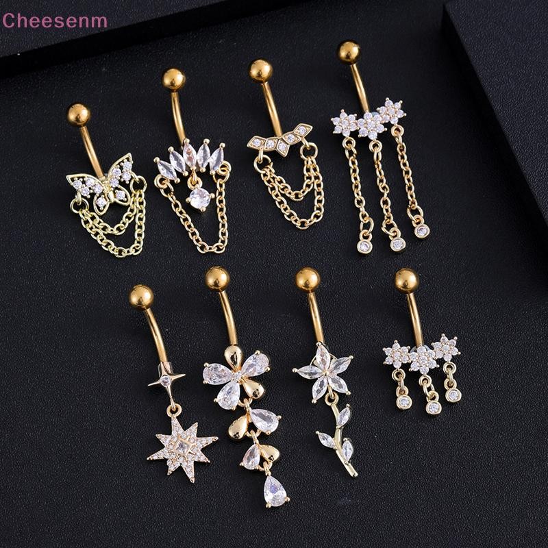 Cheenm Simple Belly ปุ่มแหวนสแตนเลส Navel เจาะ Barbell สําหรับผู้หญิงแฟชั่น Belly แหวนเครื่องประดับเซ็กซี่ TH