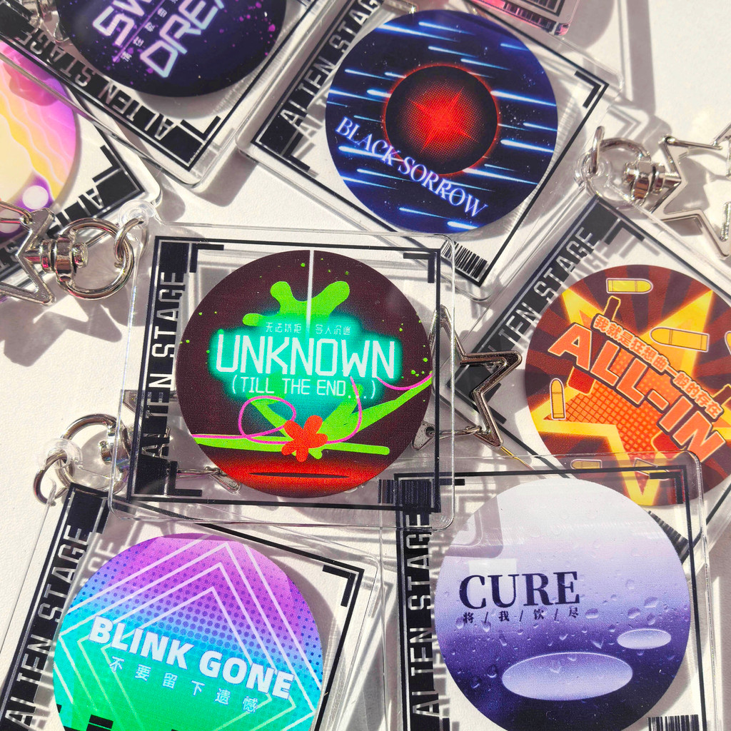Alienstage อะนิเมะ KeyChain ผู้หญิง CD อะคริลิคพวงกุญแจสําหรับชายแหวนอะคริลิครถ LUKA Party จี้ญี่ปุ่