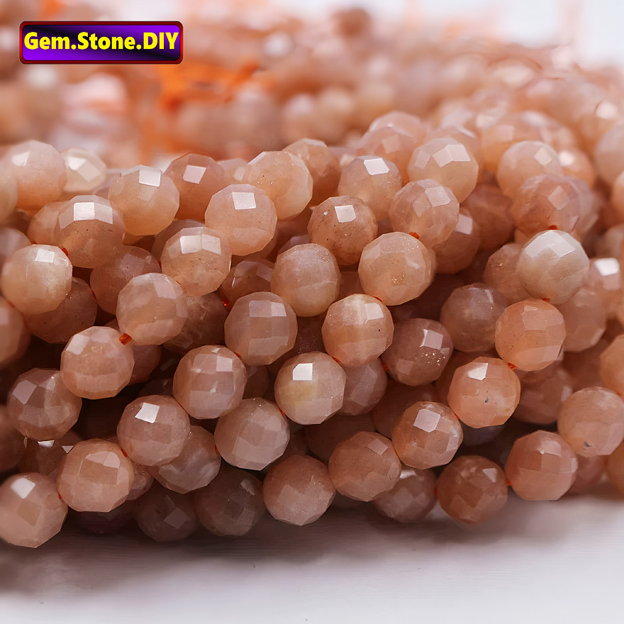 Sunstone Faceted Natural Stone，Loose Bead ซันสโตนเหลี่ยมเพชรพลอยหินธรรมชาติ,หลวมลูกปัด ตัวเว้นวรรค สําหรับสร้อยข้อมือ/สร้อยคอ/แหวน/ต่างหู,ขายส่งแฮนด์เมดทําเองเครื่องประดับอุปกรณ์เสริม,สร้อยข้อมือหินคริสตัลเฮมสโตน,ลูกปัดคริสตัล - รูปที่ 6