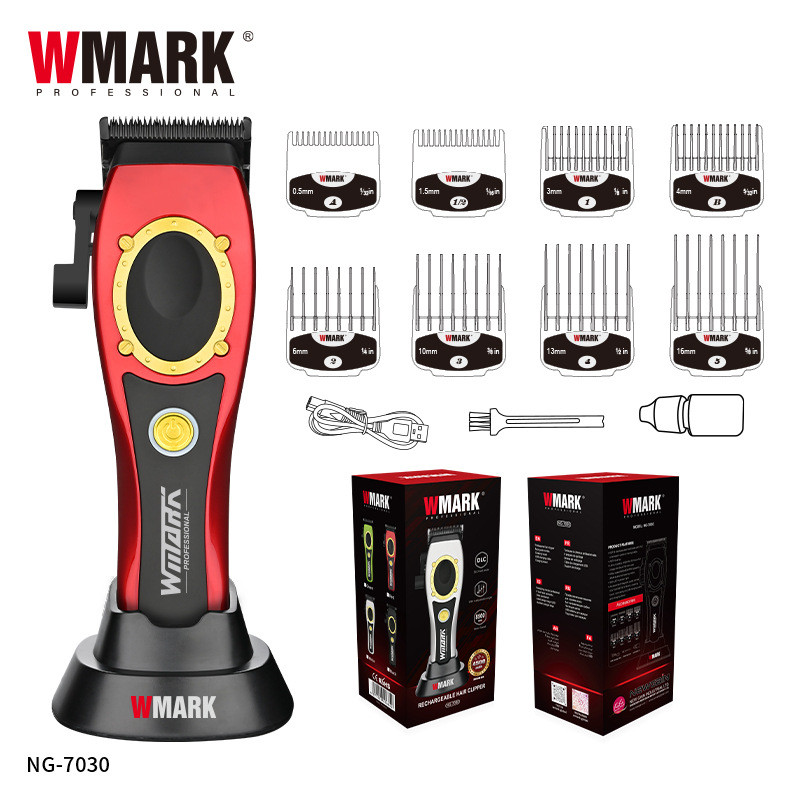 WMARKNG-7030 Electric Push Clipper DLC Blade Hair Clipper ชาร์จร้านทําผม