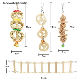 Tt 8 ชิ้นผสม Parrot Bird ของเล่น Parrot การฝึกอบรมของเล่นไม้ธรรมชาติ Parrot Swing Perch ของเล่นนก Cage Climb สัตว์เลี้ยงอุปกรณ์ mbn