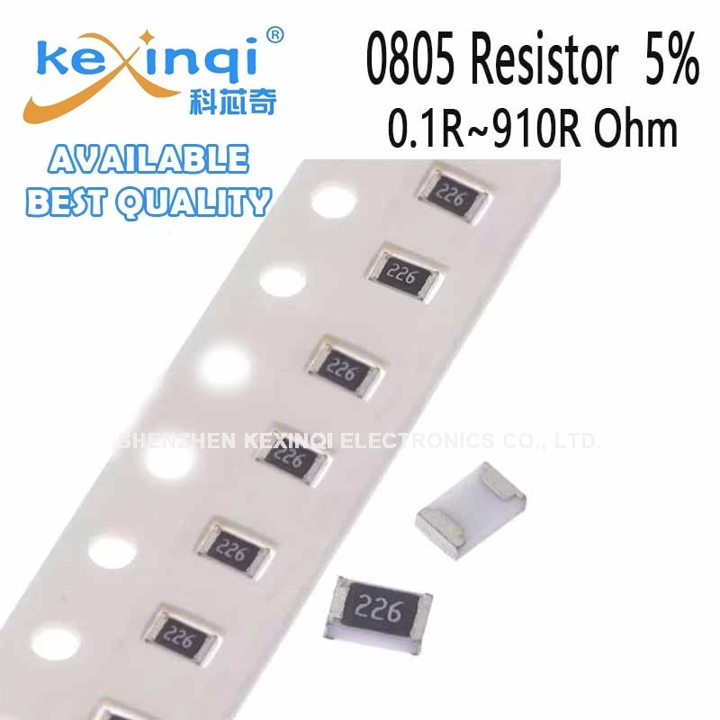 (100 ชิ้น) 0805 ตัวต้านทาน SMD 0.1R~910R 5% 1/8W 0.22R 0.25R 0.33R 047R 0R 1R 2.7R 4.7R 6.8R 10R 22R 33R 47R 51R 68R 100R 240R 470R 680R 680R 490R