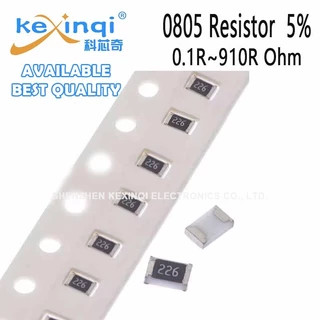 (100 ชิ้น) 0805 ตัวต้านทาน SMD 0.1R~910R 5% 1/8W 0.22R 0.25R 0.33R 047R 0R 1R 2.7R 4.7R 6.8R 10R 22R 33R 47R 51R 68R 100R 240R 470R 680R 680R 490R