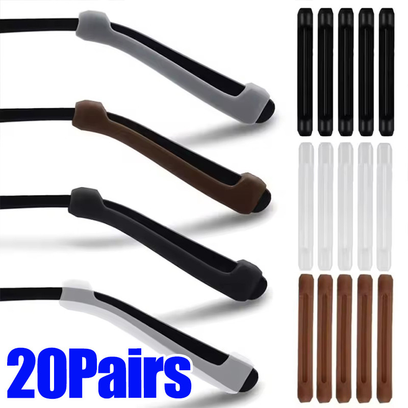 นุ่มใสกันลื่นแว่นตาขาปกหูตะขอ-ซิลิโคนทนทานแว่นตาขาแขนยึด