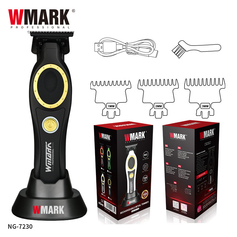 WMARK กรรไกรแกะสลัก, เฟดเดอร์ไฟฟ้า, ปัตตาเลี่ยนผมใบมีด DLC, ร้านทําผมชาร์จ NG-7230