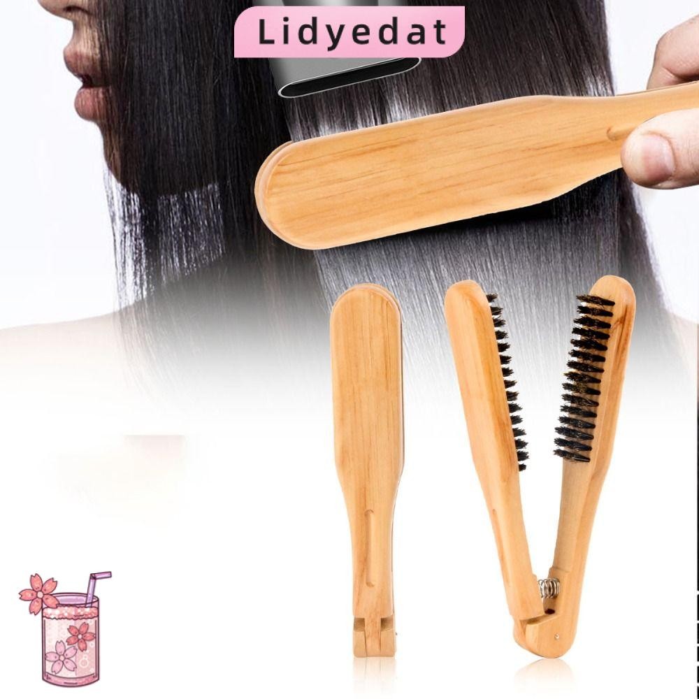 ลิดี้165หวีผมตรง,ป้องกันแปรงคู่แบบคงที่หวีหนีบรูปตัววี,เครื่องมือหนีบผมตรงมืออาชีพหวีไม้ทําผม