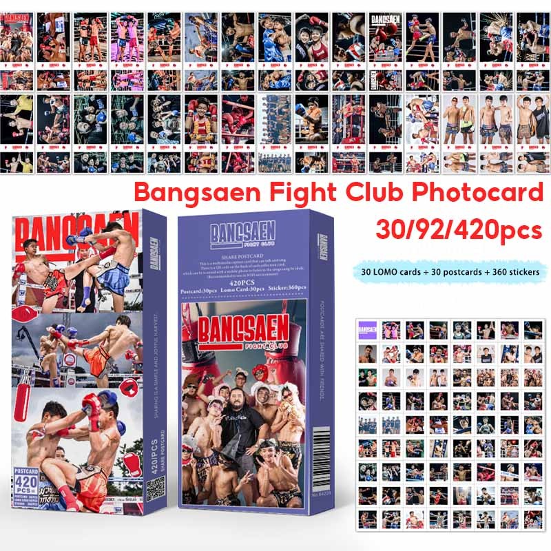 30/92/420 ชิ้นการ์ดมวยไทยร้อน Lomo Card Bangsaen Fight Club Photocard การ์ดโฮโลแกรมสติกเกอร์โปสการ์ดมวยไทยสะสมการ์ด