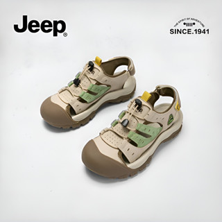 ของแท้ 100% JEEP ฤดูร้อนกลางแจ้งหนา Soled Toe-Covered รองเท้…