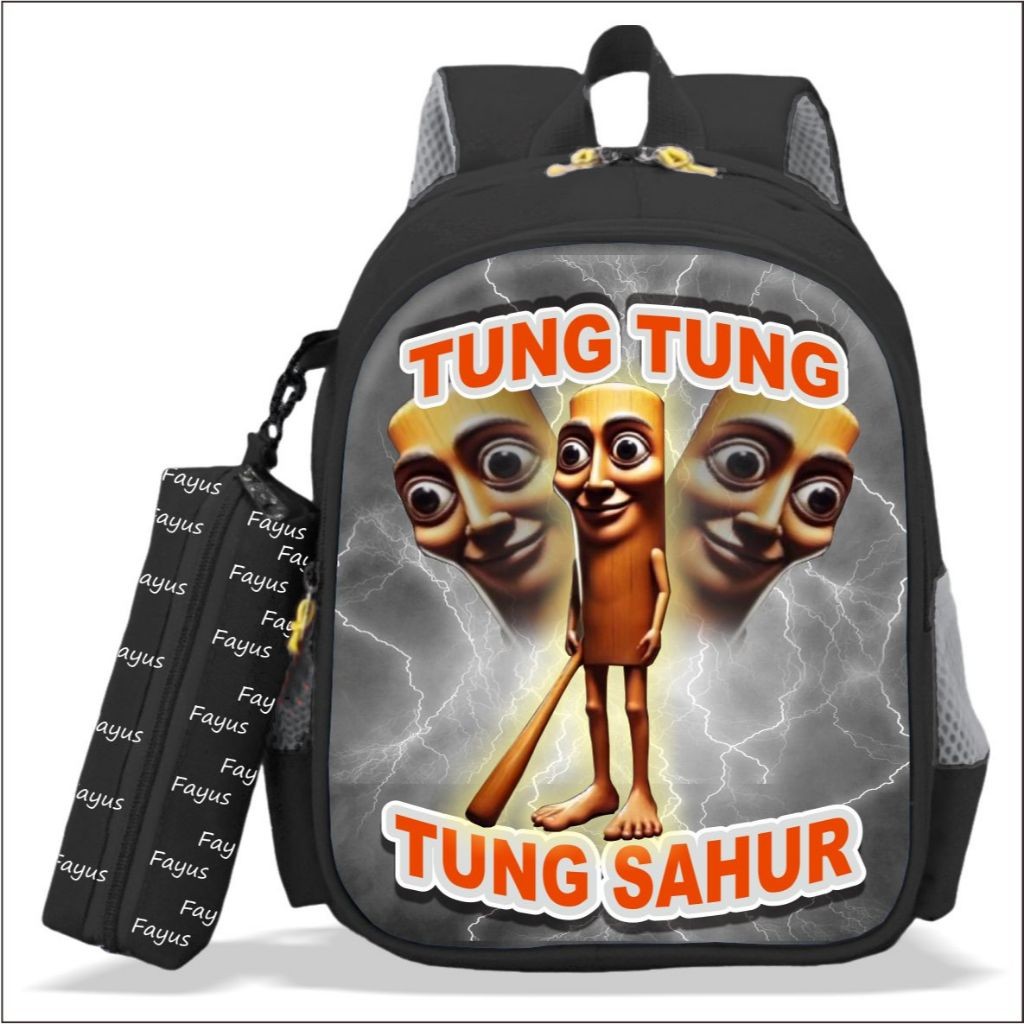 TUNG TUNG SAHUR FAYUS กระเป๋านักเรียนเด็ก PAUD โรงเรียนอนุบาล SD ตัวอักษร TUNG TUNG SAHUR ล่าสุด