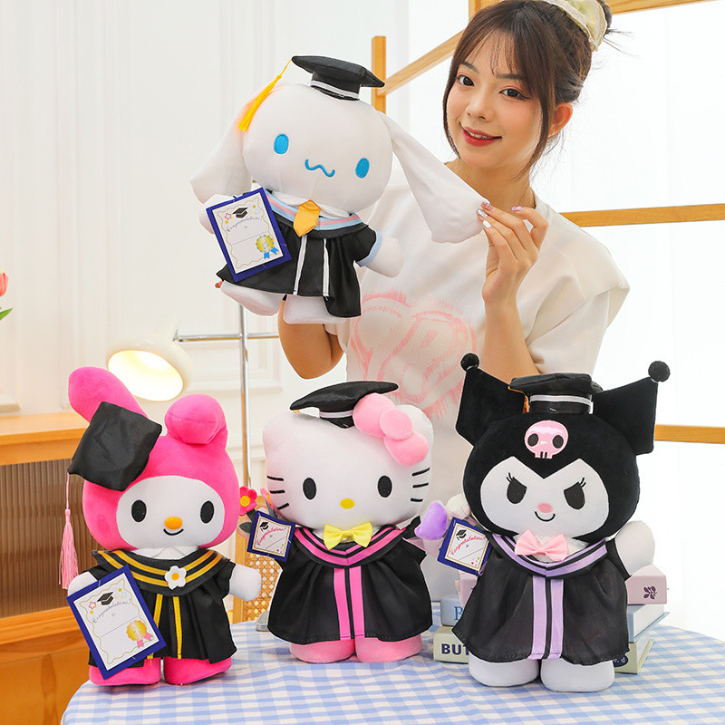 หมวกปริญญาเอกน่ารัก  Doll Cartoon Academic Dress Plush Doll Creative graduation Gift