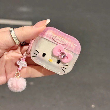 น่ารัก Hello Kitty สําหรับ Apple AirPods 1 2 3 4 กรณีสาวการ์ตูนสําหรับ AirPods Pro Pro 2 กล่องไร้สายพร้อมพวงกุญแจ