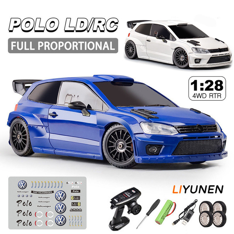 LDR/C 1/28 RTR 4WD RC Drift รถ Servo พวงมาลัย Full Proportional ควบคุม 4x4 รีโมทคอนโทรล Drift Polo ร