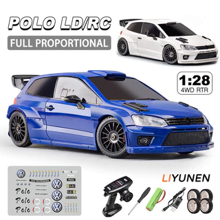 LDR/C 1/28 RTR 4WD RC Drift รถ Servo พวงมาลัย Full Proportional ควบคุม 4x4 รีโมทคอนโทรล Drift Polo รถของเล่นสําหรับชาย