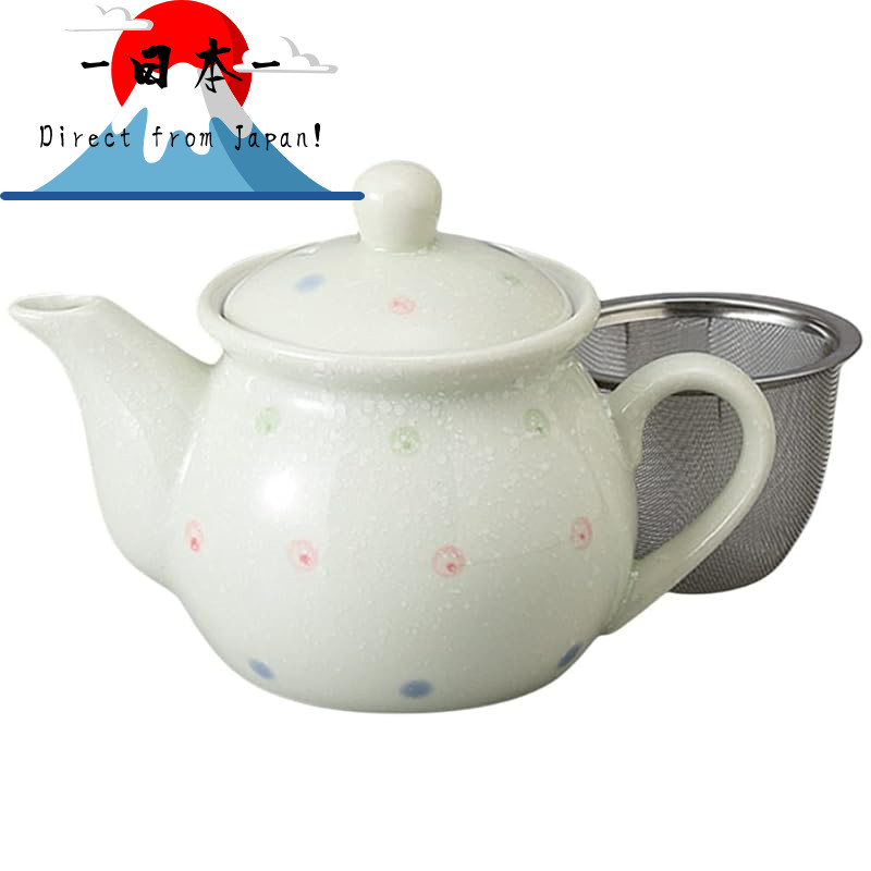 [Direct from Japan]
Ale-net White Spot Daily Teapot with Woven Basket, Teaware, Kyusu, Commercial Us