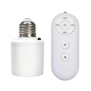 สวิตช์จับเวลาอัจฉริยะรีโมทคอนโทรลไร้สายที่ใส่หลอดไฟ E27 ถึง E27,AC220V สวิตช์หลายแสงเหมาะสำหรับบ้าน สวิตช์จับเวลา