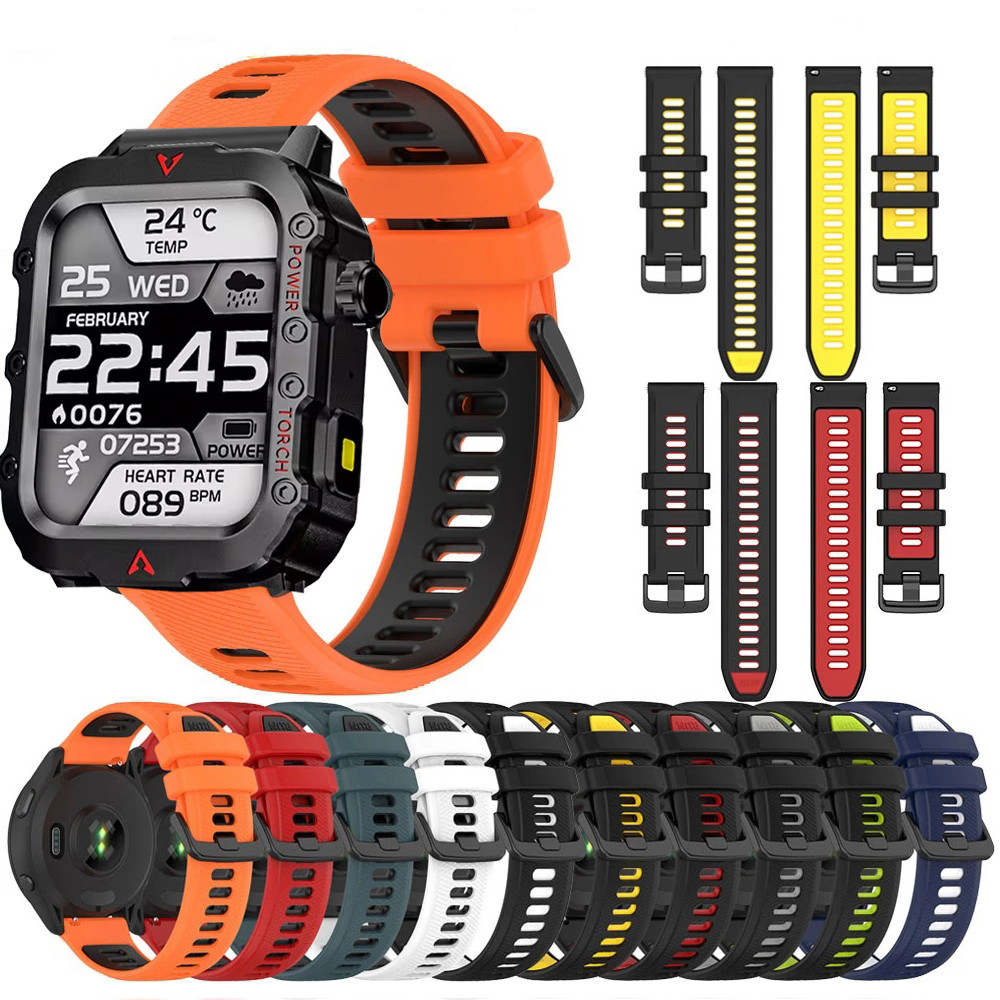 สายรัดซิลิโคนสําหรับกีฬา LAXASFIT 2024 สมาร์ทวอท์ช Quick 22 มม.สายรัดข้อมือระบายอากาศสําหรับ LAXASFI