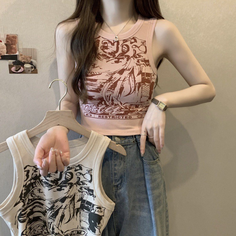 【WJZ】เสื้อกั๊กแขนกุดพิมพ์ลายเก๋ๆ เต็มตัว【9930#】