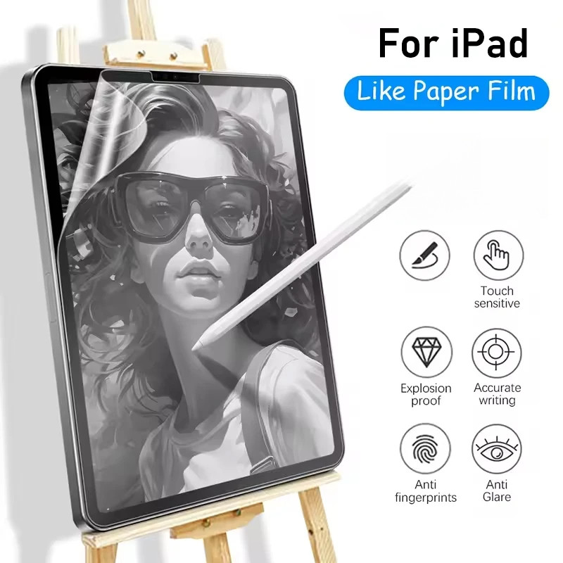 กระดาษรู้สึกเช่นป้องกันหน้าจอสําหรับ iPad Air 11 13 M2 2024/M3 2025,ฟิล์มหน้าจอสําหรับ iPad Pro 11 13 M4/Pro 12.9 iPad 11 10th Gen