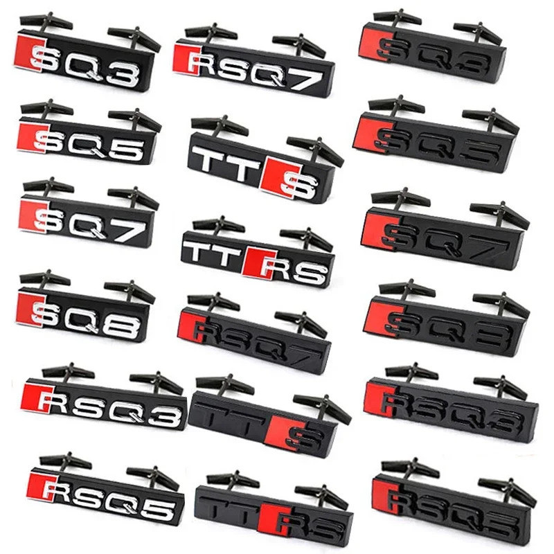 ABS Car Styling Front Grille Emblem Badge for Audi SQ3 SQ5 SQ7 SQ8 RSQ3 RSQ5 RSQ7 TTS TTRS Black Log