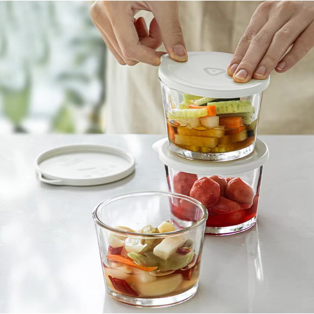 Omocha - Glass storage container ถ้วยเเก้วพร้อมฝา ถ้วยน้ำพริก