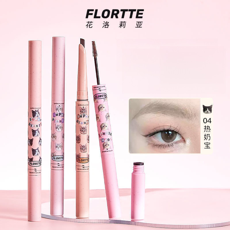 Flotte ดินสอเขียนคิ้ว Dual Headed Blade Dye Paste 2-In-1 ธรรมชาติยาวนานกันน้ําสี Silky Smooth Non Fa