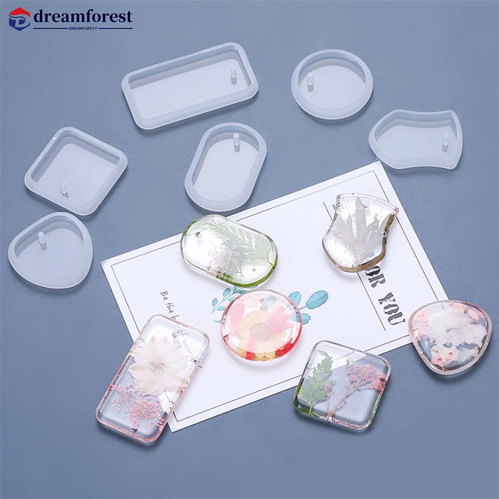 DFS 6 ชิ้น/เซ็ต DIY พวงกุญแจอีพ็อกซี่ซิลิโคนแม่พิมพ์เรซิ่นแขวนจี้หัตถกรรม Moulds เครื่องประดับสร้อยค