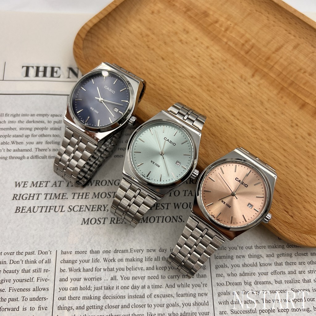 Mtp-b145d นาฬิกาผู้ชายธุรกิจควอตซ์อิเล็กทรอนิกส์กันน้ําของแท้นาฬิกา Unisex ขนาด 35 มม.
