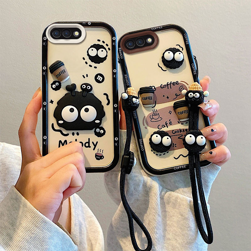 เคส Oppo A1K Oppo A3S Realme C2 A12E tpu ซิลิโคนแฟชั่นเชือกเส้นเล็กตุ๊กตาเคสโทรศัพท์ BSJGS