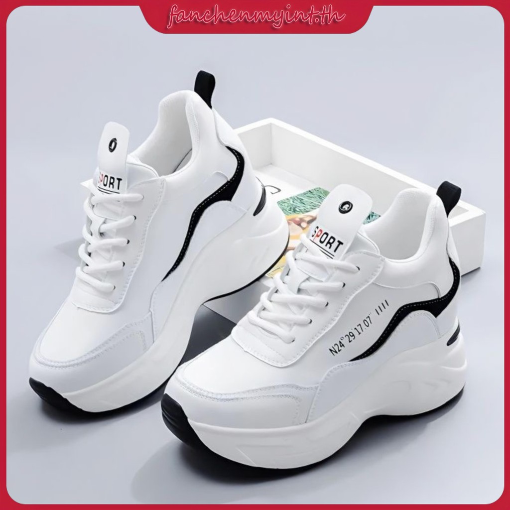 ใหม่ รองเท้ากีฬา รองเท้าหนังลําลอง เสริมส้น ส้นหนา เข้ากับทุกการแต่งกาย สไตล์เกาหลี แฟชั่นฤดูร้อน สีขาว สําหรับผู้หญิง 0YLJ 2023